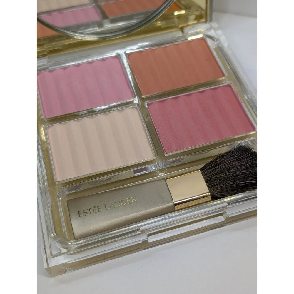 💋ESTEE LAUDER Deluxe ALL-OVER FACE COMPACT Palette Blush Pink Kiss Nectar Petal